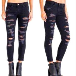 current Elliott the stiletto black tattered 30